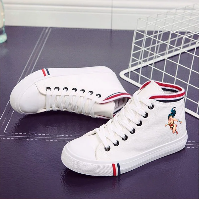 DC Comics Superman Superwoman Batman girl Wonder Woman Cartoon Printing Women's High-top Double Can