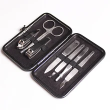 7 шт. в 1, маникюрный набор из нержавеющей стали хорошего качества, набор для ухода за ногтями, педикюрные косметические инструменты, кусачки для ногтей, ножницы, подарок