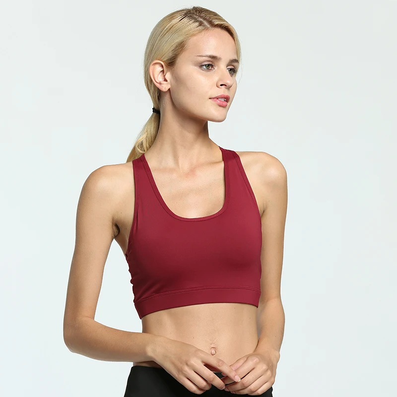 Sports Yoga Bra Breathable Cup Full Racerback Fitness Cotton Push Up