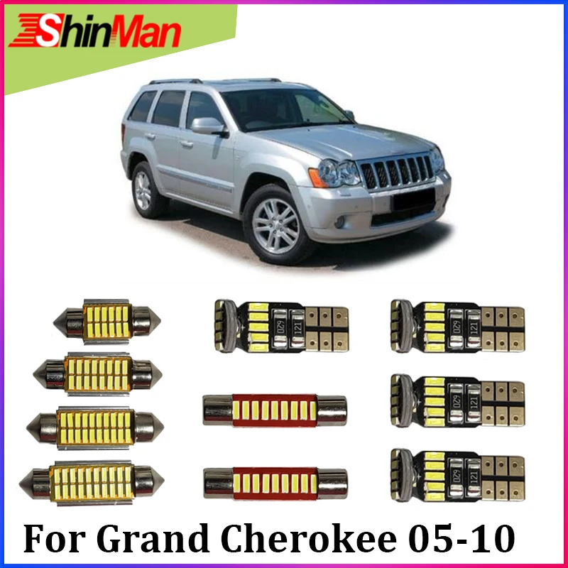 

ShinMan12x Error Free LED CAR Light Interior Light LED Reading Lights For Jeep Grand Cherokee WK LED Interior Package 2005-2010