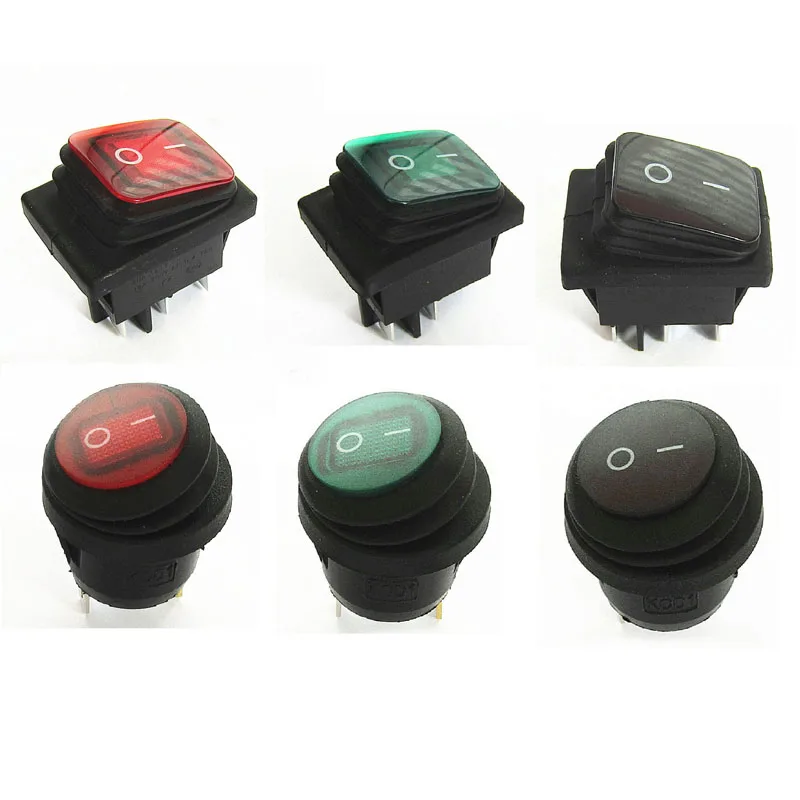 

2pcs KCD1/2/3/4 Waterproof Power Supply Rocker Switch Dustproof 250V 6A OFF-ON Multiple Colour Multifunctional Accessories