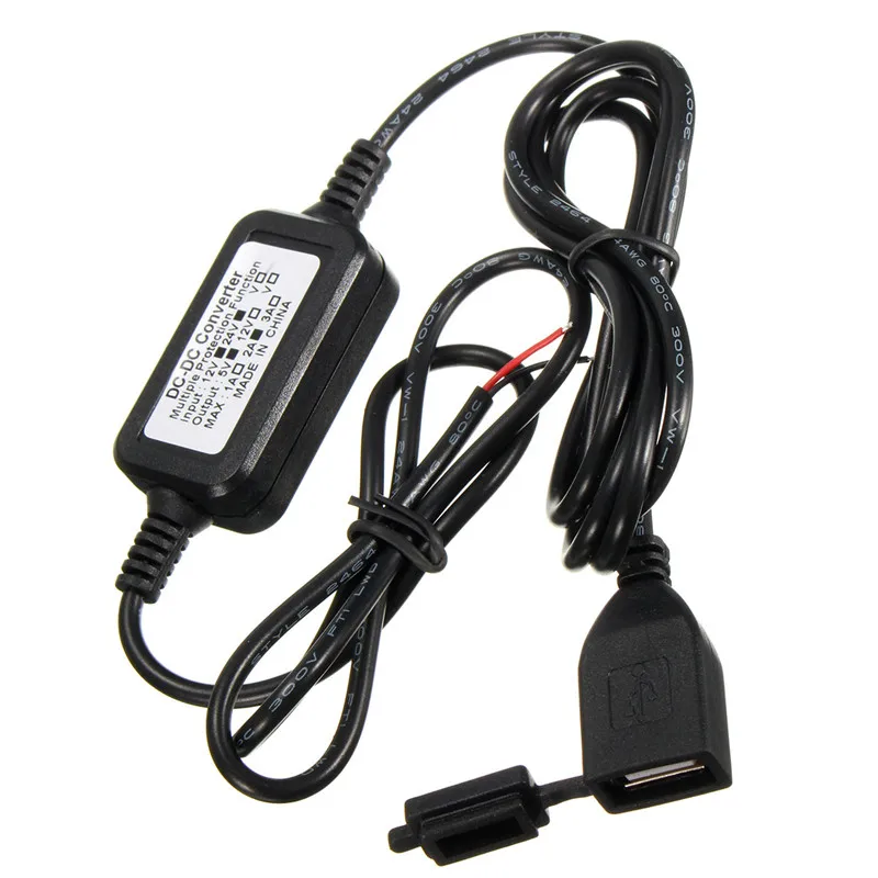 DC 12 В до 5 В водонепроницаемый USB источник питания порт зарядное устройство для мотоцикла смартфон gps Nav цифровые аксессуары