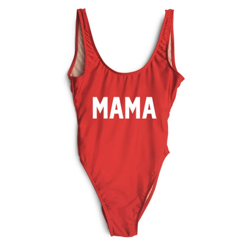 

High Cut Swimwear Women 2019 MAMA One Piece Swimsuit High Waist Monokini Bodysuit Sexy Bathing Suit Swim Suit Black mayo badpak