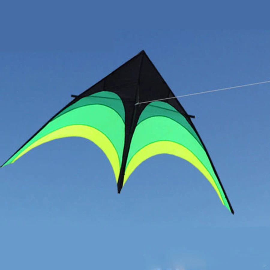 Легко летать 9ft/2,8 м с одиночной линией Дельта-бумажный змей зеленый кустарник Треугольники Форма нейлон кайт для взрослых