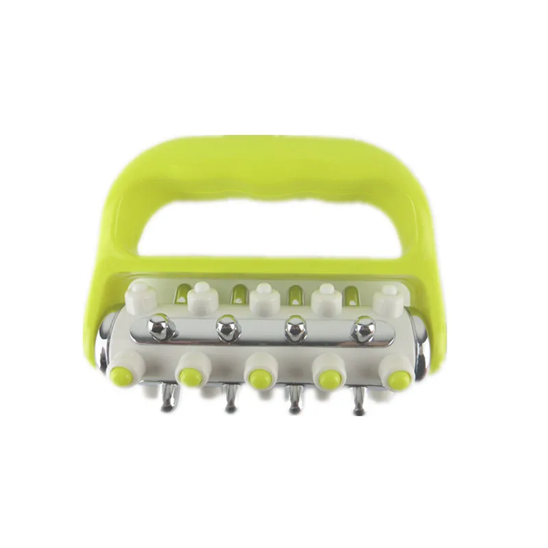 green handheld anti cellulite body massage roller to release muscle pain soreness reliver (2)