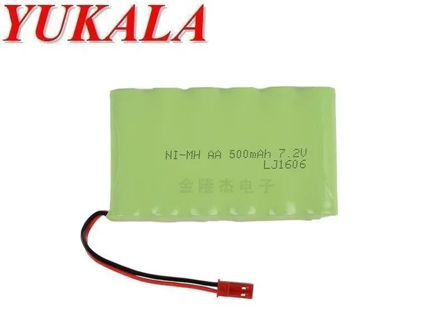 YUKALA RC Truck RC car RC tank RC boat 7.2V 500mAh Ni-MH rechargeable AA battery with JST plug 