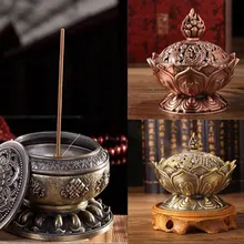 Мини Lotus спроектированный сплав курильница китайский Будда ладан держатель цветок лотоса сандаловое дерево курильница для домашнего офиса Декор