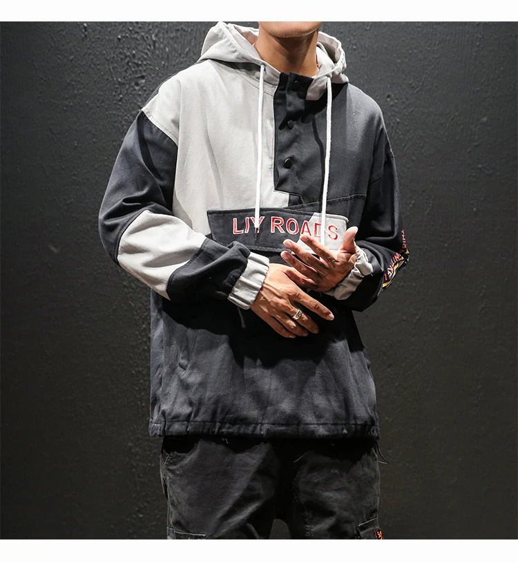 Windbreaker Jacket Men Pullover Hoodie  (20)
