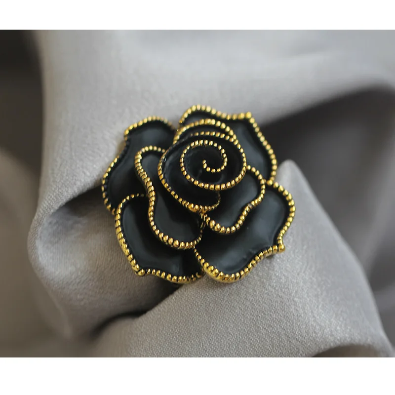 Black gold Brooch Garment Dress Accessories Wedding Bridal Luxury