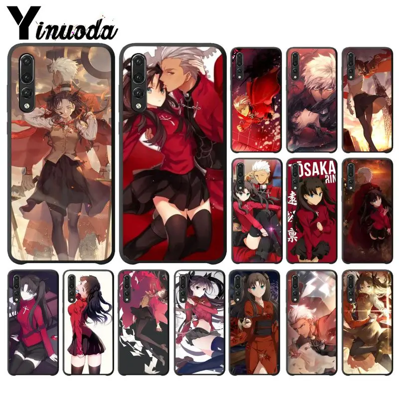 Умный чехол Yinuoda Fate Stay Night Rin Tohsaka & Archer черный мягкий для телефона Huawei P20 Por P10 Plus P9 Mate