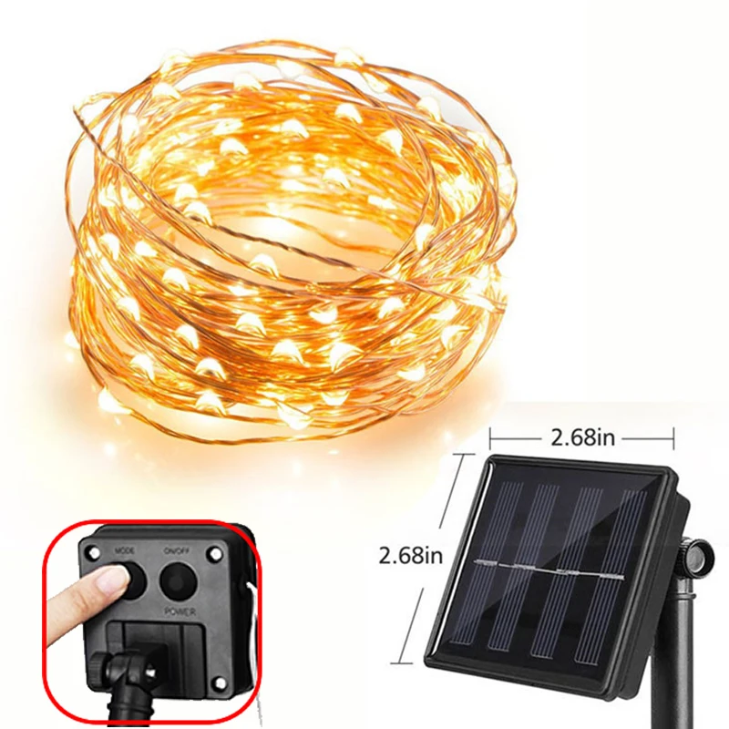 

8 modes multicolor 12m 100LED / 22M 200 LED Solar String Fairy Lights Waterproof Outdoor Garland Solar Power Lamp Christmas For