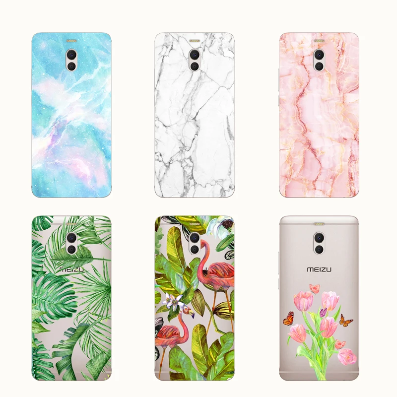 

Fanatu TPU Meizu M6 Note M721H Silicone Case Phone Cover 5.5" Meizu M6 Note Soft Back Protect m 6note Painting Flowers Case