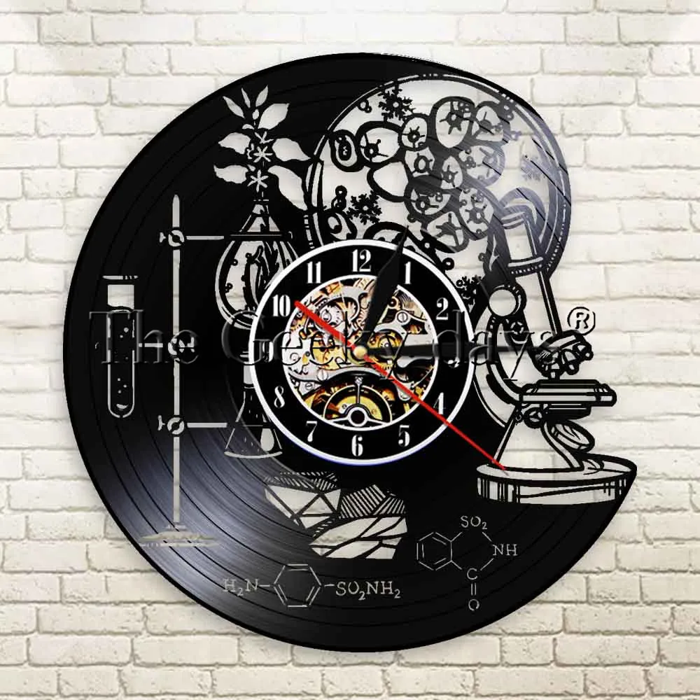 1 шт. биология молекула допамина Виниловая пластинка настенные часы инструменты научная химия Лаборатория настенные часы учёный подарок