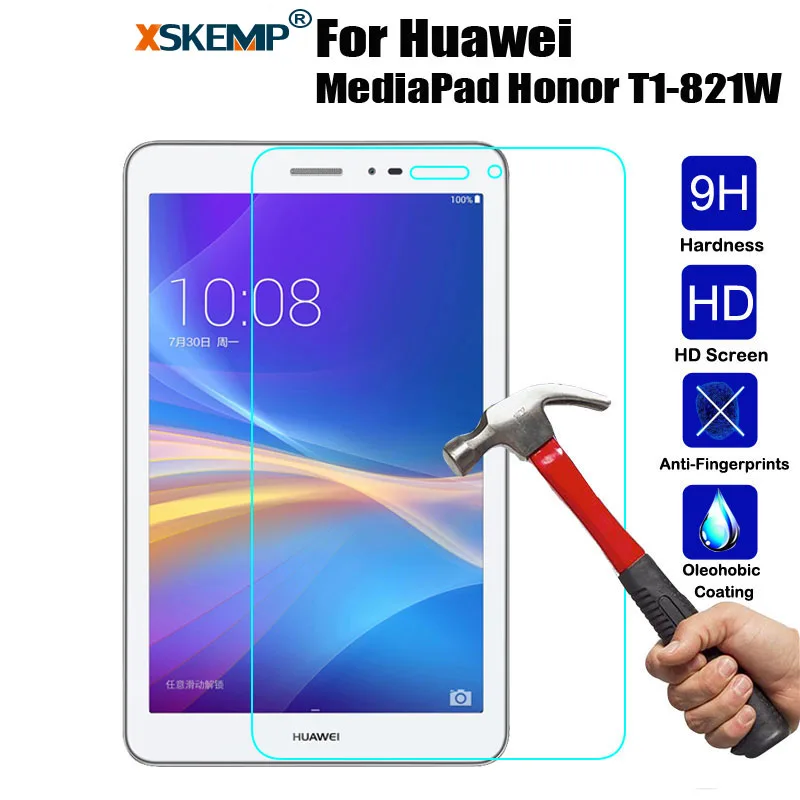 

XSKEMP 9H Hardness Tempered Glass For Huawei MediaPad Honor T1 8" T1-821W Shockproof Tablet LCD Screen Protector Protective Film