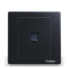 Обустройство дома переключатель розетку, 86 Тип скрытые черный Сталь Рамки, Телефонная розетка Панель, pc 220 В 10A