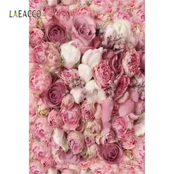Laeacco розовые цветы стена Свадебная вечеринка ПОРТРЕТНАЯ ФОТОГРАФИЯ фоны индивидуальные фотографические фоны для фотостудии