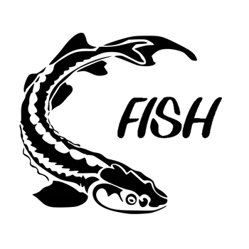

14.8cm*13.4cm Sturgeon Hunter Fishing Animal Car Sticker Vinyl Decor Decal S4-0250