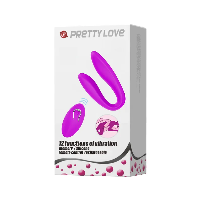 Силиконовый вибратор Pretty love с 12 скоростями вибрирующие яйца U образной формы