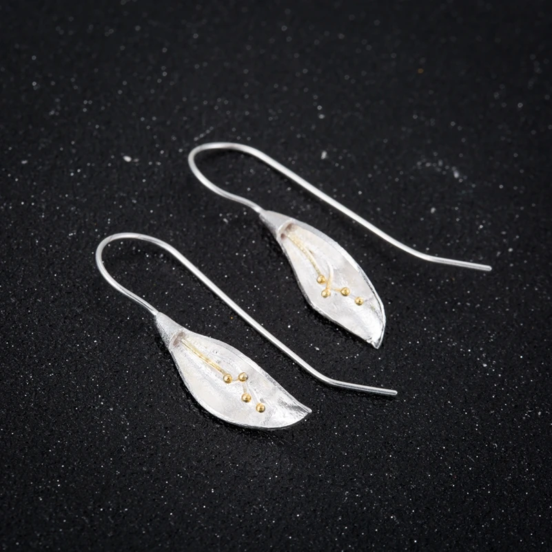 

Shuangshuo Flower Vintage Earrings Long Earrings Calla Stud Earrings for Women Plant Earring Calla Earing Jewelry oorbellen S172