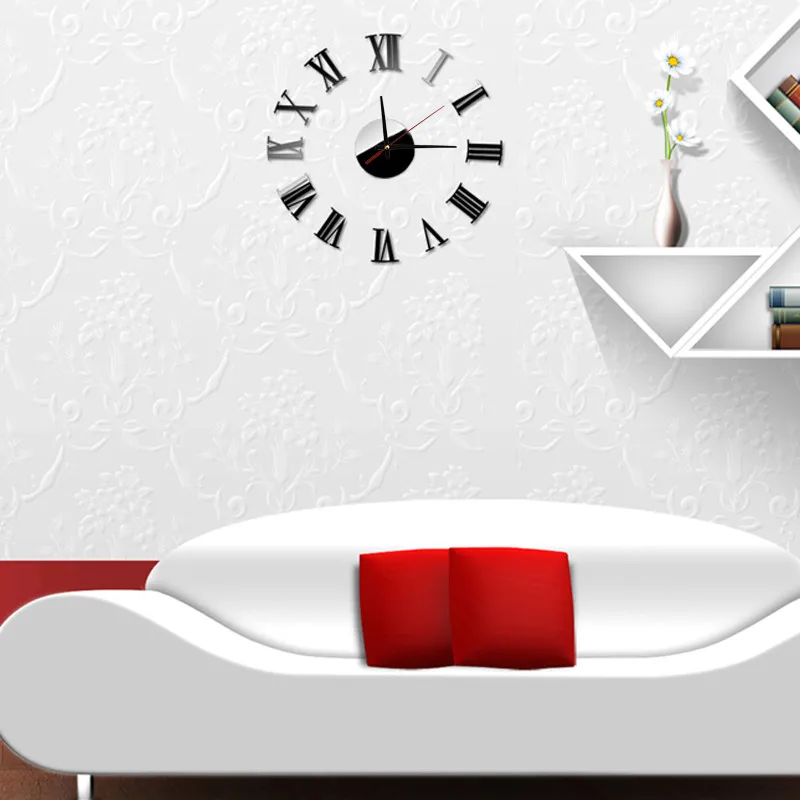 2019 роскошные римские Vogue DIY самоклеющиеся Интерьерные часы Horloge Time настенные