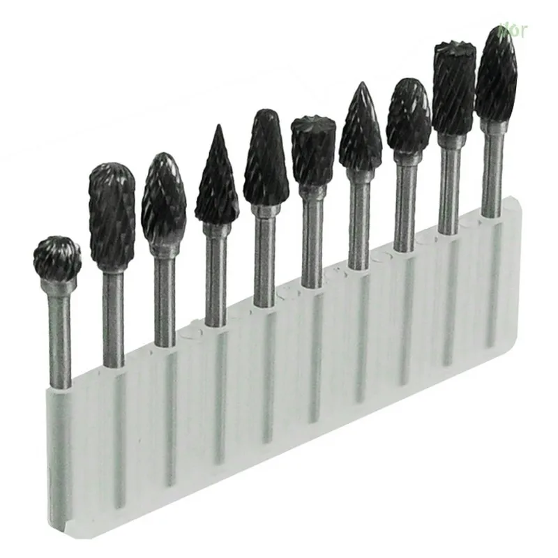 Hot 10 In 1 Tungsten 6mm Abrasive Tools Head Carbide Burrs For Rotary