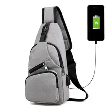 Повседневная дорожная мужская сумка на грудь, переносная парусиновая usb зарядка, сумка через плечо, мужская сумка, сумка для телефона