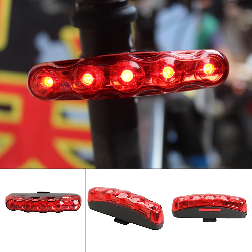 

5LED Tail Light For Bicycle Mountain Bike Road Bike, Red Light LED Bicycle Security Warning Tail Lamp
