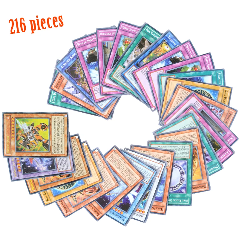Yugioh 216 шт. набор с коробкой yu gi oh Аниме игровая коллекция карт детские игрушки для