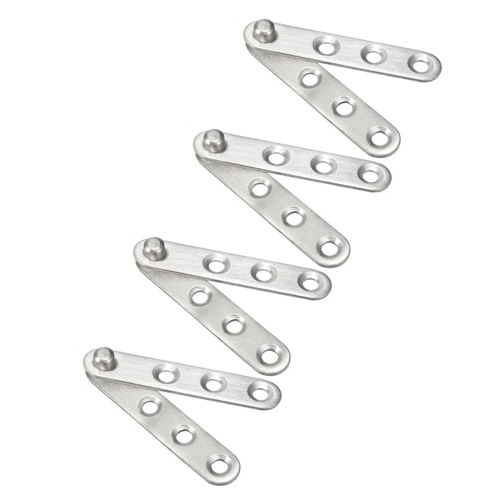 Stainless Steel Hinges 5 Sets 4 sets Stainless Steel 360 Degree Rotating Door Pivot Hinge 60mm x 11mm Brushed Silver