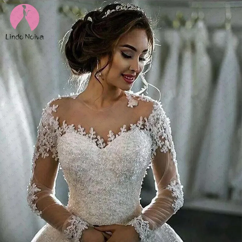 Vestidos De Novia белое свадебное платье с длинными рукавами Robe De Soiree, платье невесты Trouwjurk, бальное платье Abito Da Sposa, лидер продаж