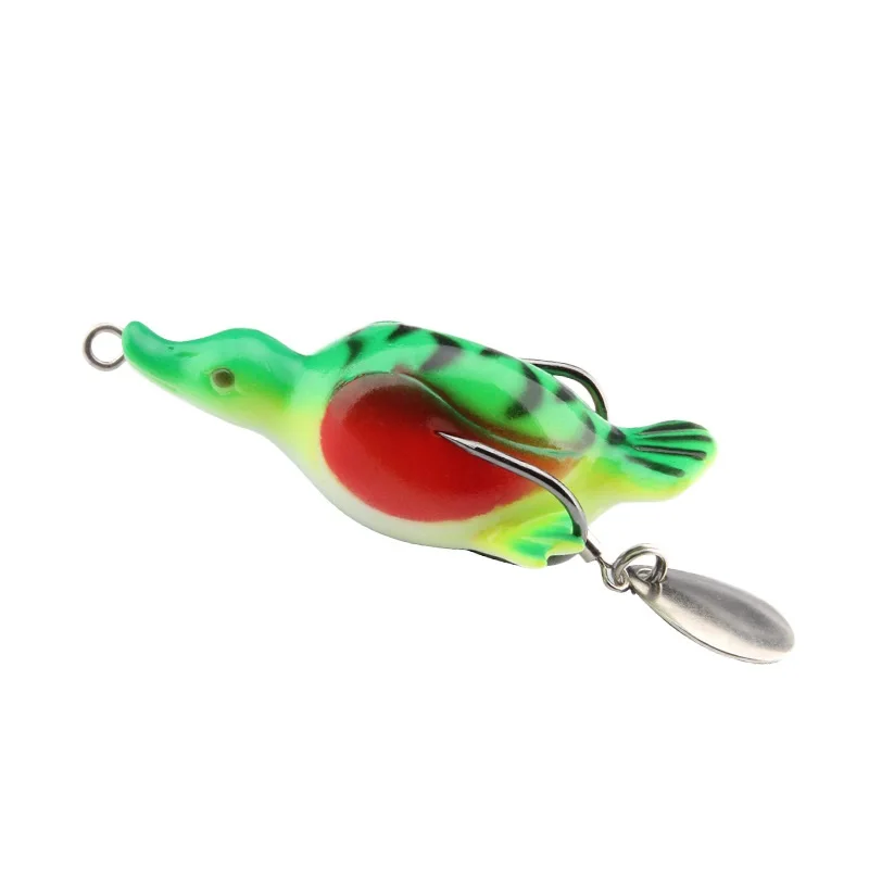 1PCS Fishing Lure Wobblers Artificial Bait Floating Duck Lure Soft Bait With Hooks Sequin Spoon Frog Lure Pesca