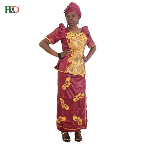 New African Women Traditional Dress Woman Tops Skirts Set Bazinriche