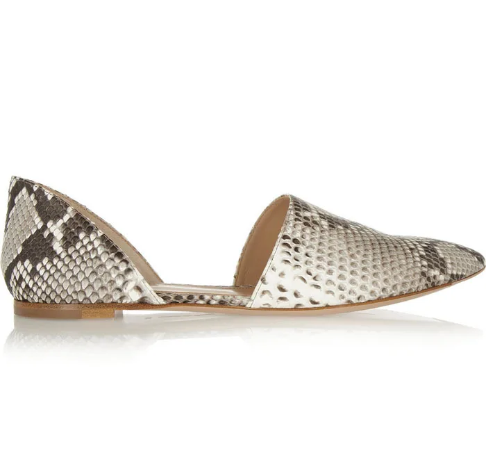 snakeskin flat shoes womens
