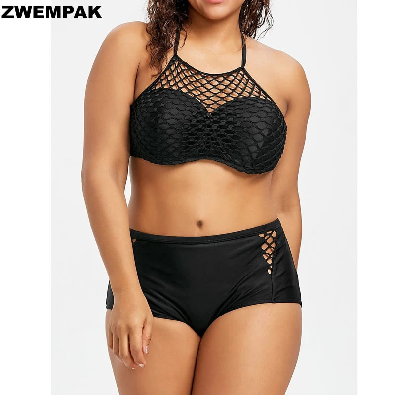 plus size high rise bikini