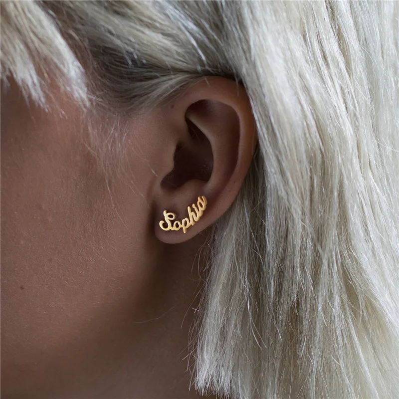 

Name Earrings Personalized Earring Custom Stud Earrings for Women Girl Girlfriend Special Jewelry Earings Set Wedding Party