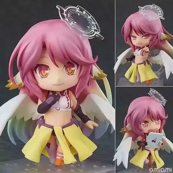 

Anime 10CM Q version NO GAME NO LIFE Jibril 794# Change face Clay PVC Action figure toys doll Christmas gift