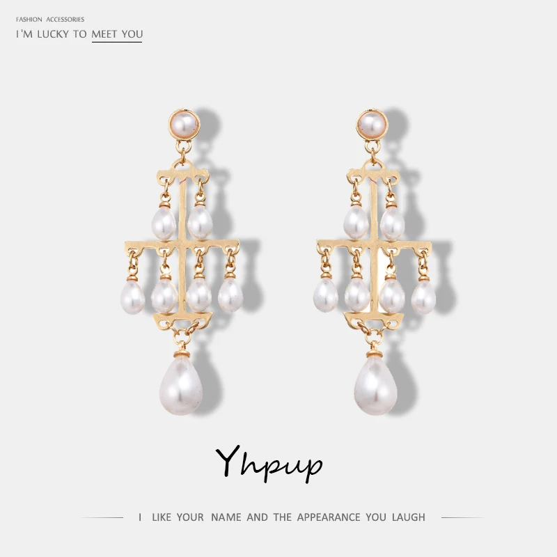 

Yhpup Ethnic Bohemia Simulated Pearl Multilayer Drop Earrigs Elegent Romantic Statement Pendante Dangle Earrings Bijoux Femme