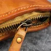 PNDME vintage first layer cowhide men's women's wallet simple handmade soft genuine leather ladies long phone zippers card bags ► Photo 3/6