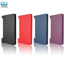 Yunai для Lenovo Йога Tab 3 850F Планшеты ПК тонкий кожаный Folio флип чехол КРЫШКА ДЛЯ Lenovo 8 дюймов флип чехол
