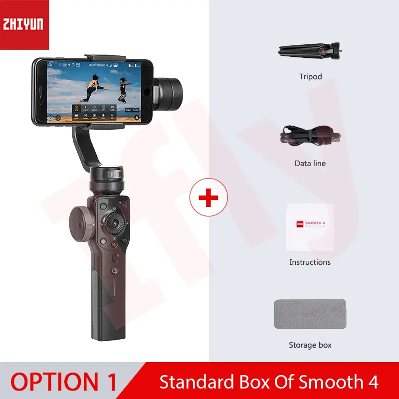 Zhiyun Smooth 4 3-осевой ручной карданный стабилизатор для смартфона max xiaomi 8 3 huawei Gopro VS Osmo Mobile 2 Vilta M - Цвет: Черный