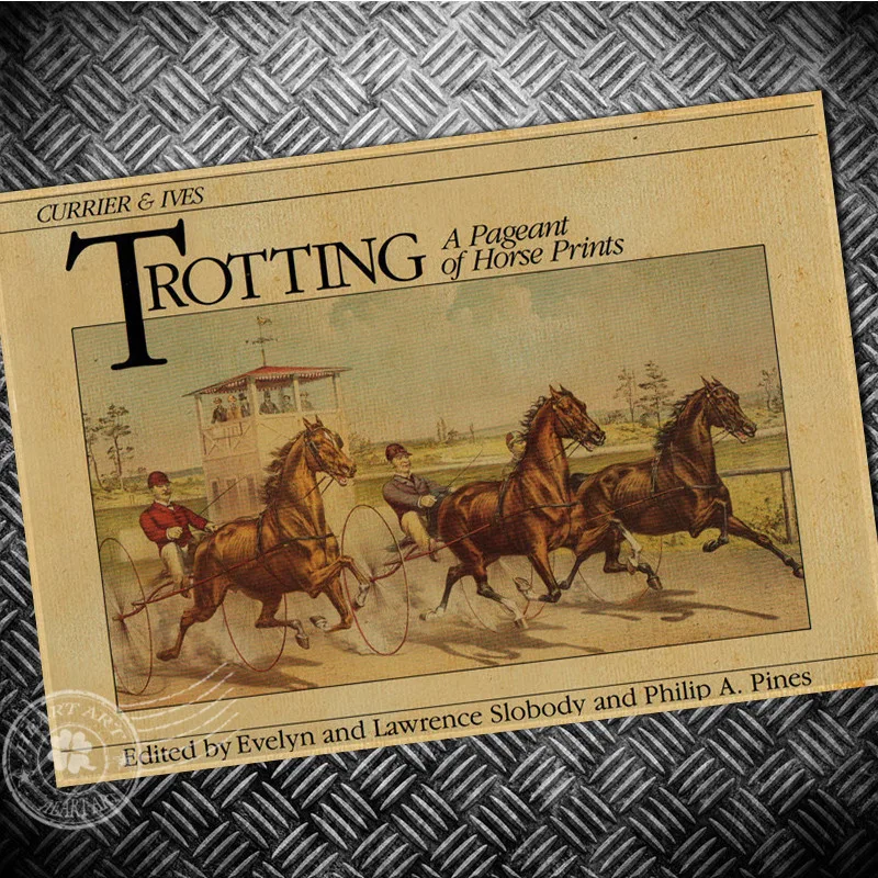 

TROTTING Horse carriage Bar decorative painting/Vintage Poster Retro Print Picture Wall Art Decoration