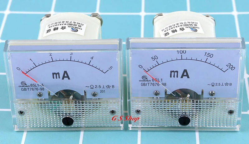 85L1 mA AC стрелками аналоговый ammeter panel 1mA 2mA 3mA 5mA 10mA 20mA 30mA 50mA 100mA 150mA 200mA 300mA