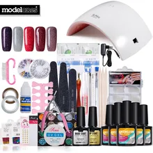 Modelones Full Set Nail Tools Soak Off 5 Color UV Neon Gel Polish Nail Art Manicure