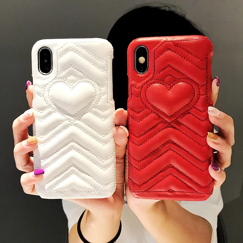 Жесткий чехол Kerzzil с милыми сердечками для iPhone 6 7 8 X абстрактные Геометрические