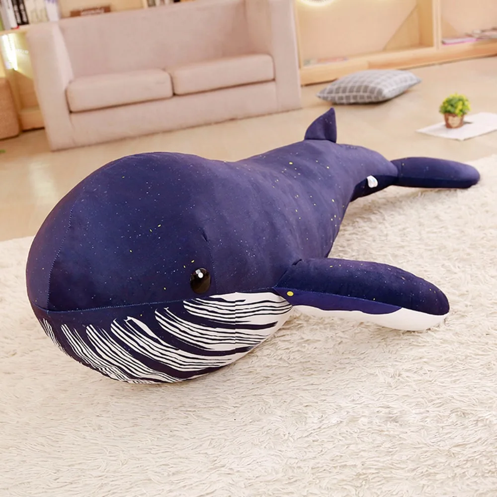 

60-150cm 1 pcs Simulation Giant Size Whale Shark Doll Pillow Plush Toy Sea Animal Shark Blue Whale Birthday Gift