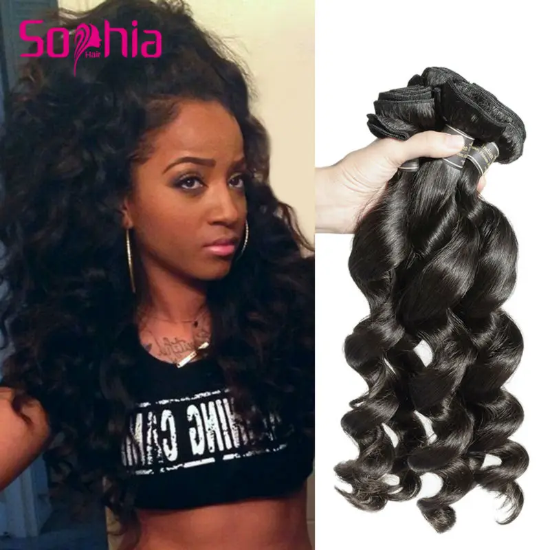 

7A Cuticle Intact Loose Wave Indian Virgin Hair 4 Piece/lot,Best Indian Loose Curly Wave Human Hair Weave Can Be Dyed & Bleached