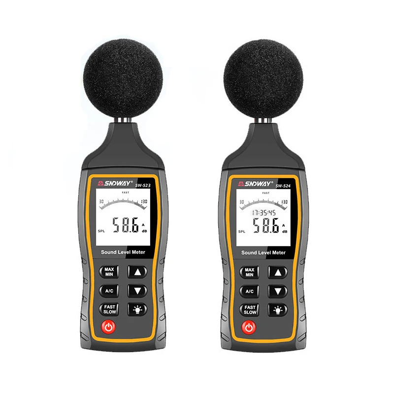 SW524 ЖК-цифровой измеритель уровня звука, измеритель уровня шума ...