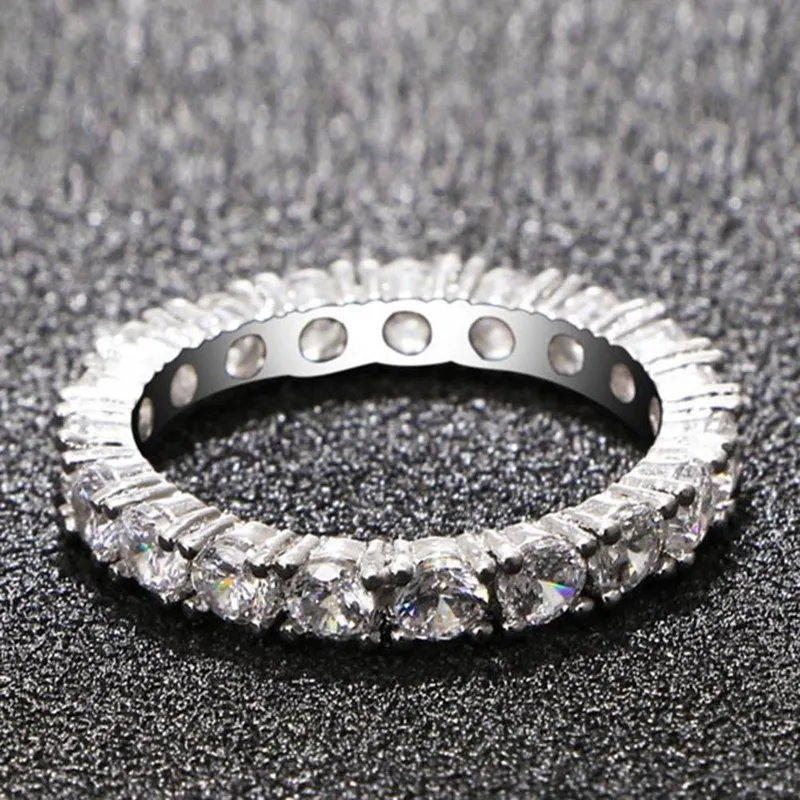 Jewelry Inlay Cubic Zirconia Shaped Ring For Women Wedding Engagement Size