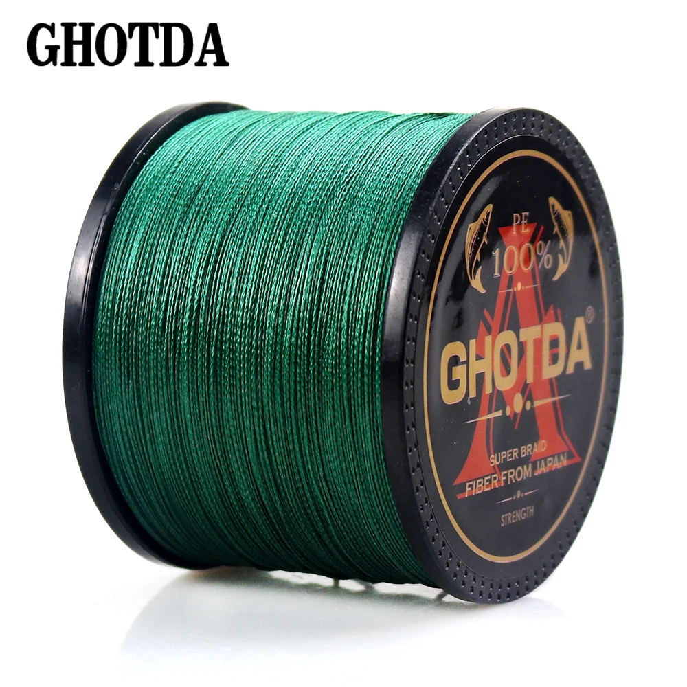 GHOTDA Braid Fishing line 300M 500M 1000M 4 Strands Multifilament Fishing Wire Carp Fishing 10-120lb