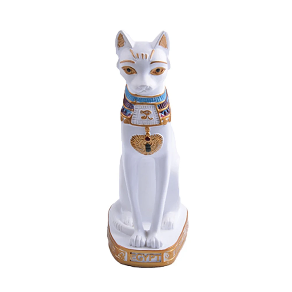 Египетская статуэтка кошки, статуэтка, украшение, винтажная Статуя Кошки богини Бастет, домашний сад - Цвет: white